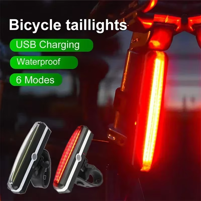Feu arrière de vélo à reflets COB LED