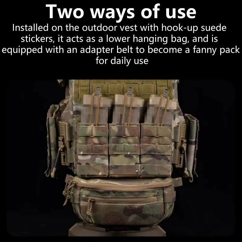 Sac d'accessoires suspendu à double usage – Pochette de rangement extensible et à dégagement rapide pour gilet de chasse