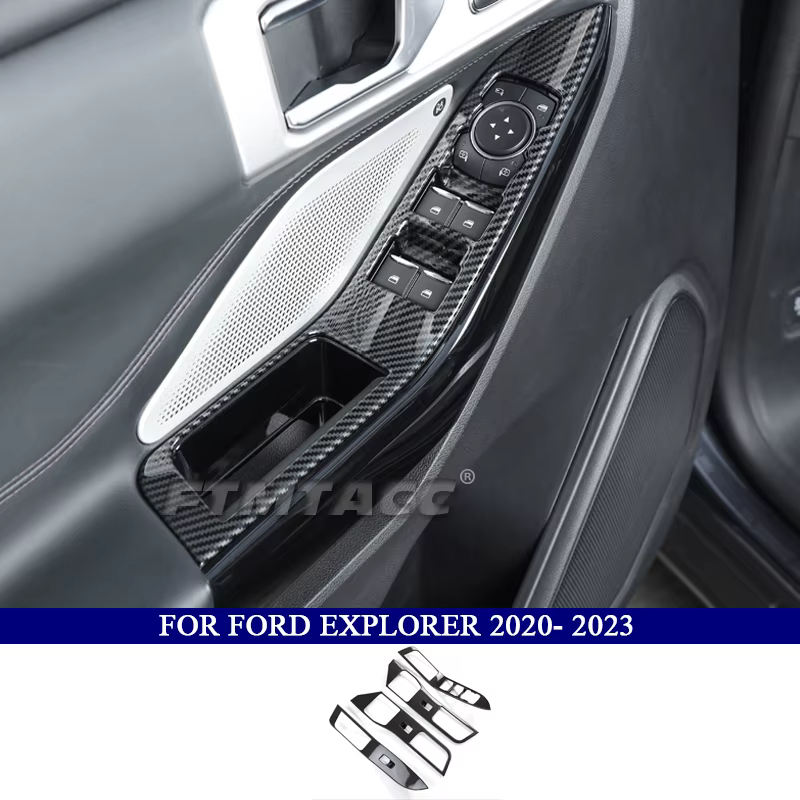 Kit intérieur en Fiber de carbone ABS, accessoires de voiture pour Ford Explorer 2020 2021 2022 2023, garniture de couverture décorative, sortie de ventilation latérale