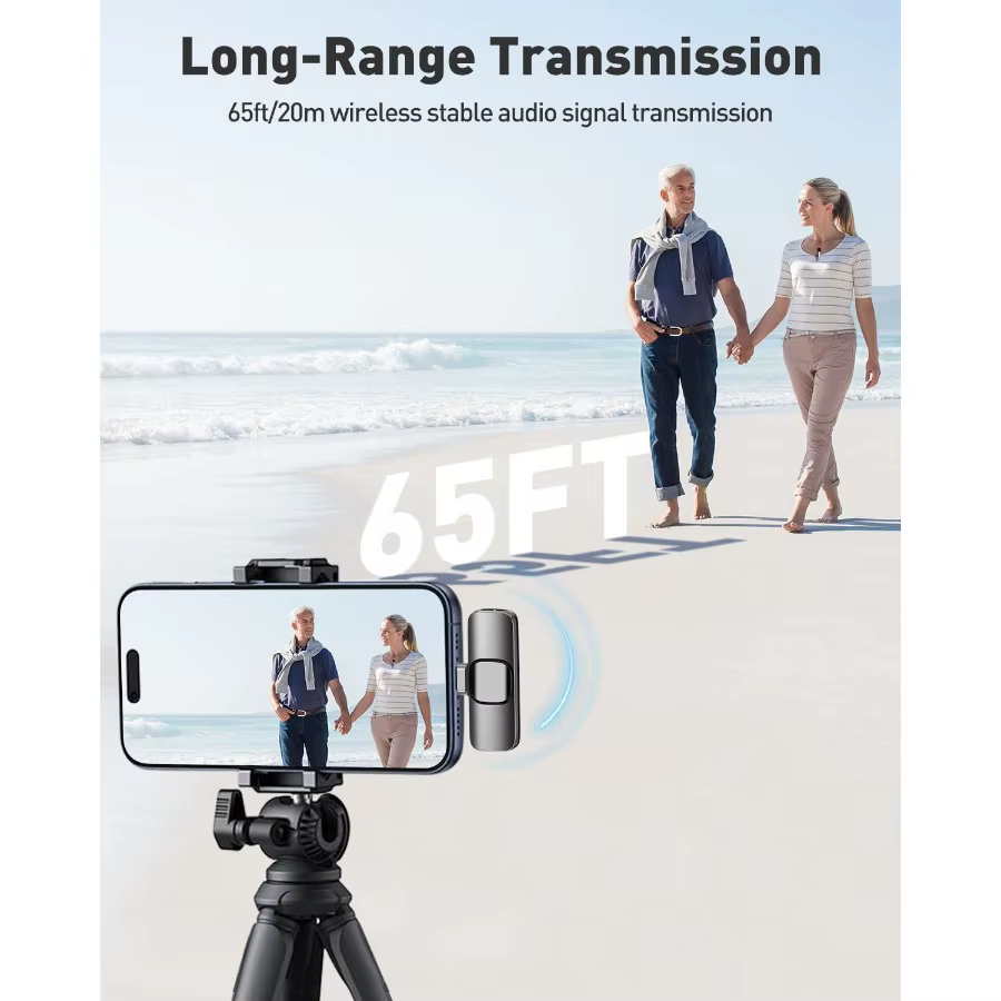 Mini microphone sans fil Lavalier pour Android, micro cravate avec réduction du bruit pour Vlog, YouTube, TikTok, enregistrement audio et vidéo