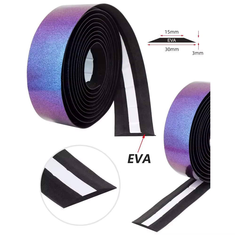 Bande de barre de vélo de route couleur caméléon, 2 pièces, EVA PU, bande de guidon de vélo, respirante, anti-transpiration, antidérapante, amortisseur de chocs, 2150mm