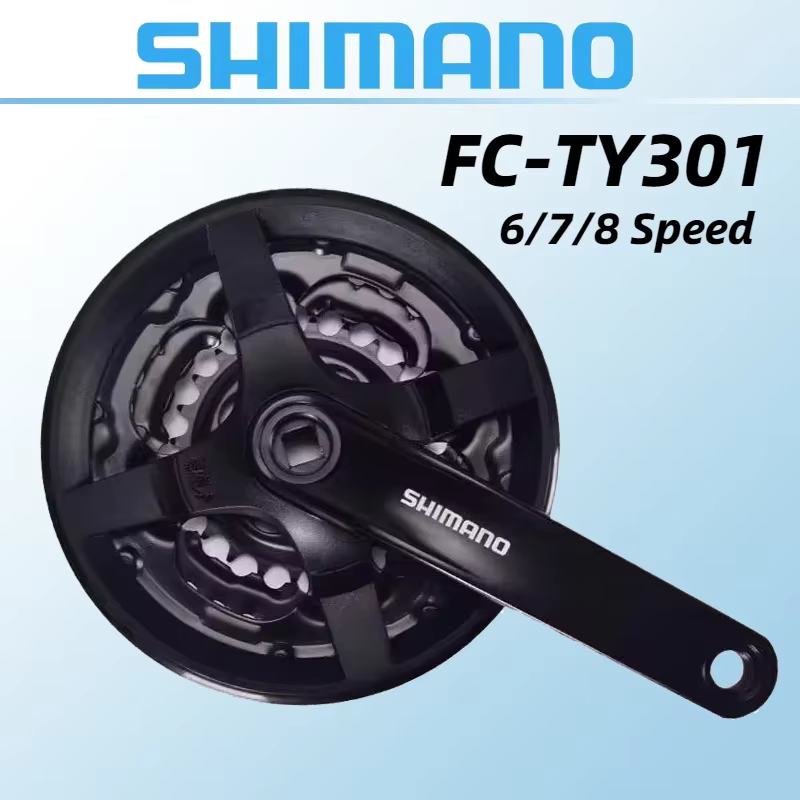 Groupe de pédalier SHIMANO TOURNEY TY - VTT comprenant FC-TY301 42T/48T-170mm/175mm 3x8/7/6 vitesses et boîtier