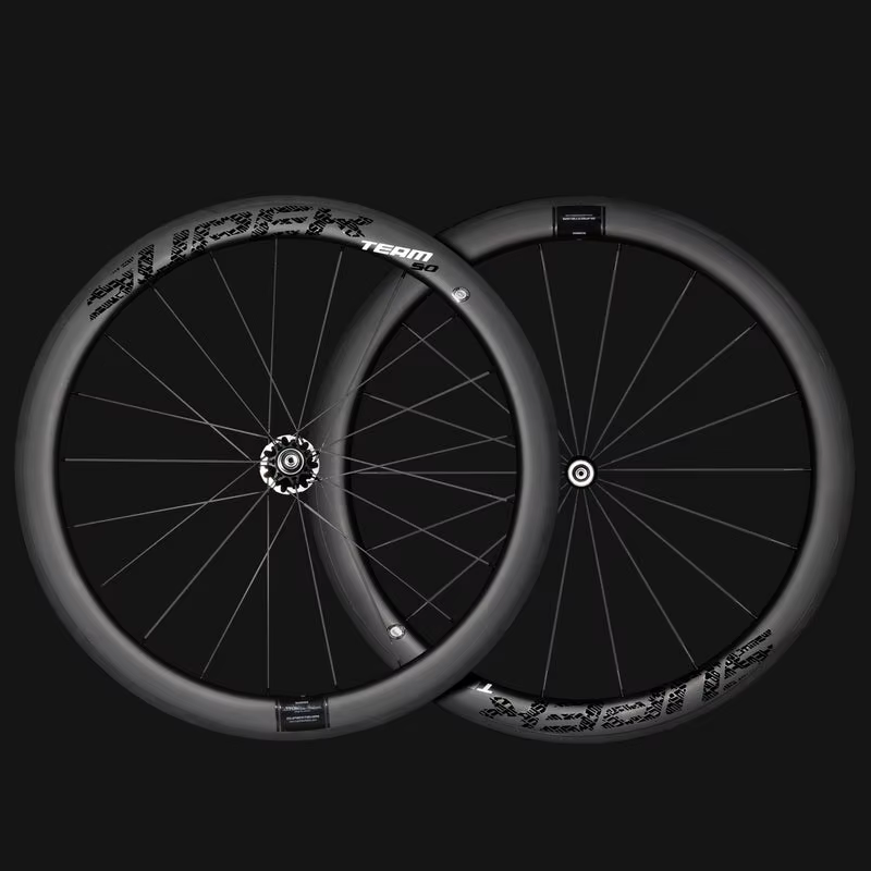SUPERTEAM Classic Pro R25-50 700C Roues de vélo de route en carbone Clincher Tubeless Frein sur jante Logo Noir