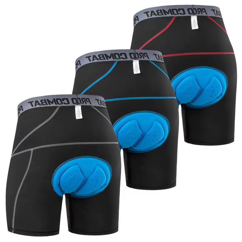 Shorts de cyclisme respirants en mesh avec coussinets en gel antichoc pour VTT