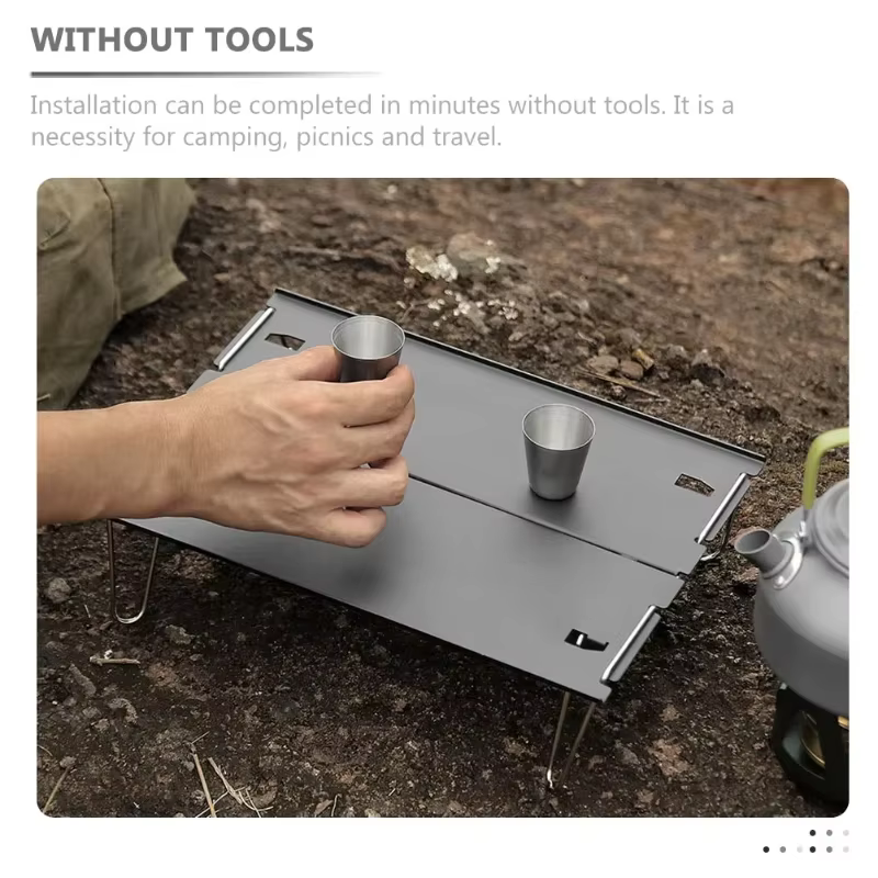 Table pliante légère en aluminium, portable et compacte, pour le camping en plein air, les pique-niques, la plage, le jardin, les voyages, avec pièces détachables
