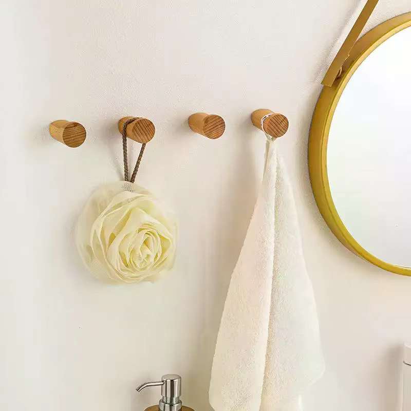 Crochet mural en bois de hêtre, porte-clés de salle de bains, porte-manteau, porte de cuisine, crochet décoratif pour accessoires pour la maison, Organization de Gadgets