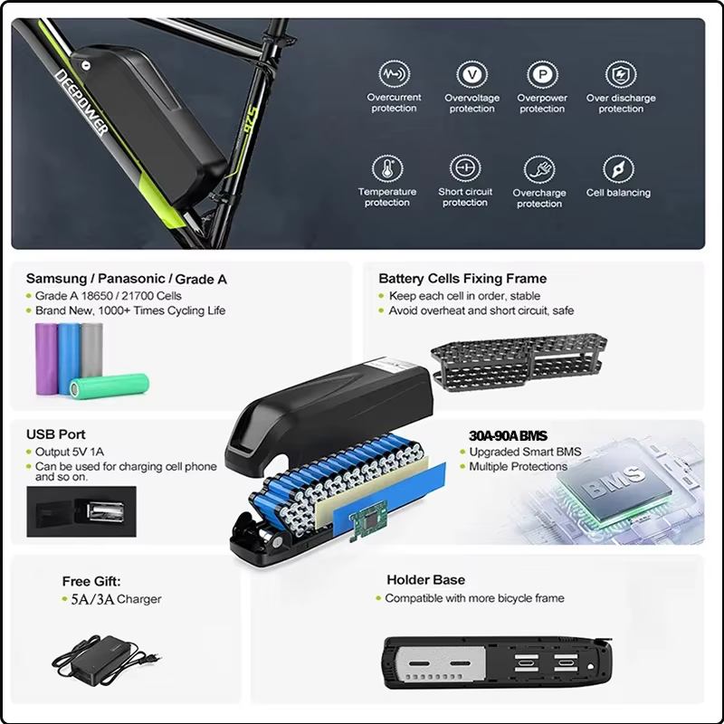 48v 45ah Ebike Hailong batterie Velo 48v bicicleta eléctrica Cham Rider 36 52v60 72v 20 25 30ah 35 40