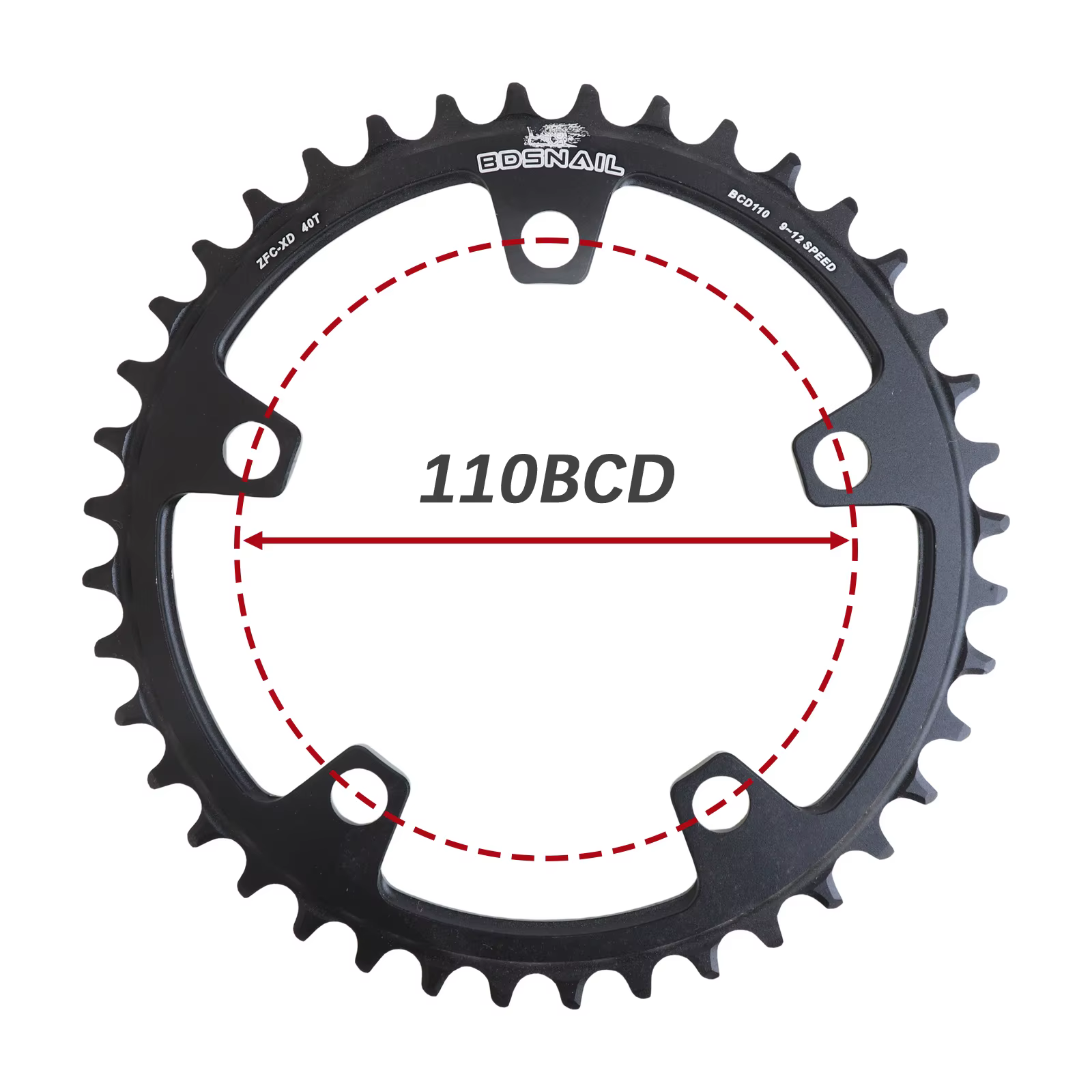 Plateau de chaîne SNAIL 110BCD 5 bras Narrow Wide 38T 40T 42T 44T Rond 1x pour vélos de route