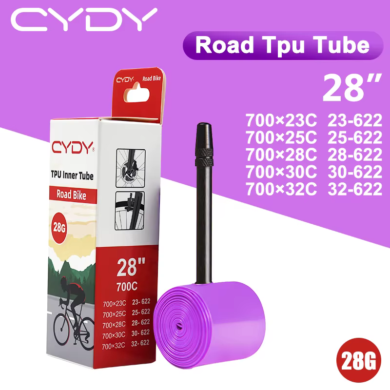 Chambre à air en TPU CYDY pour vélo de route 700x23 25 28 30 32C