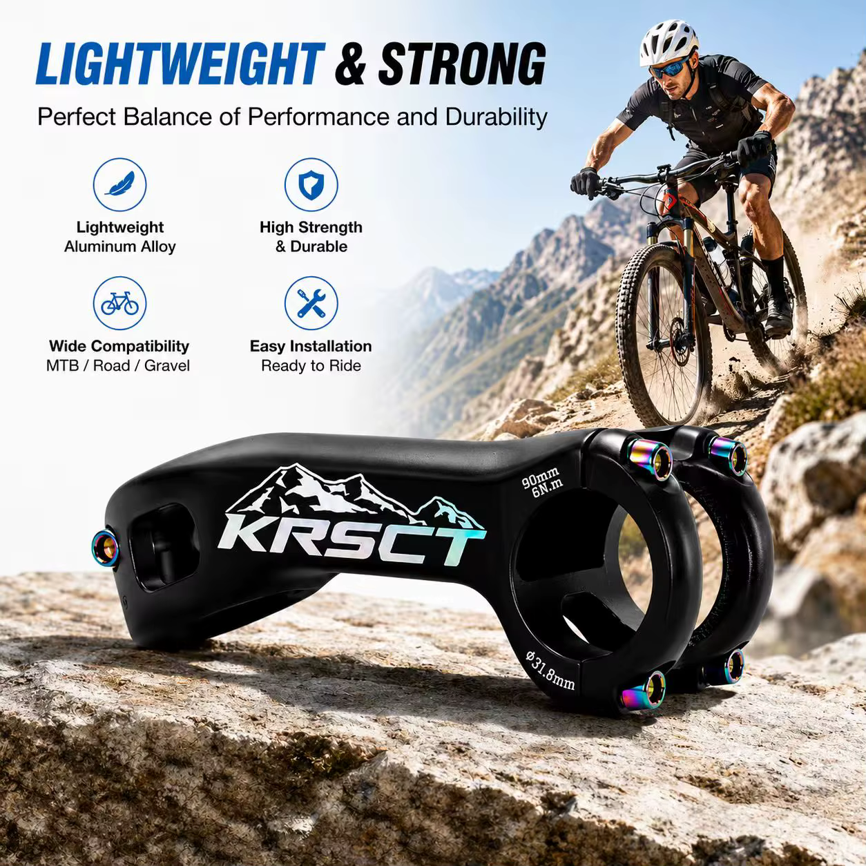 KRSECMTB Potence de vélo de route CNC