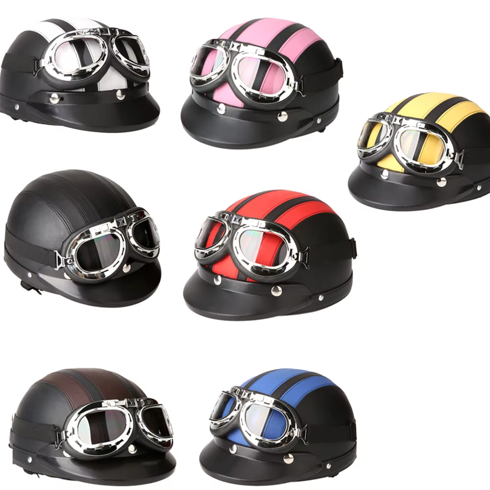 Casque demi-cuir à visage ouvert pour moto et Scooter