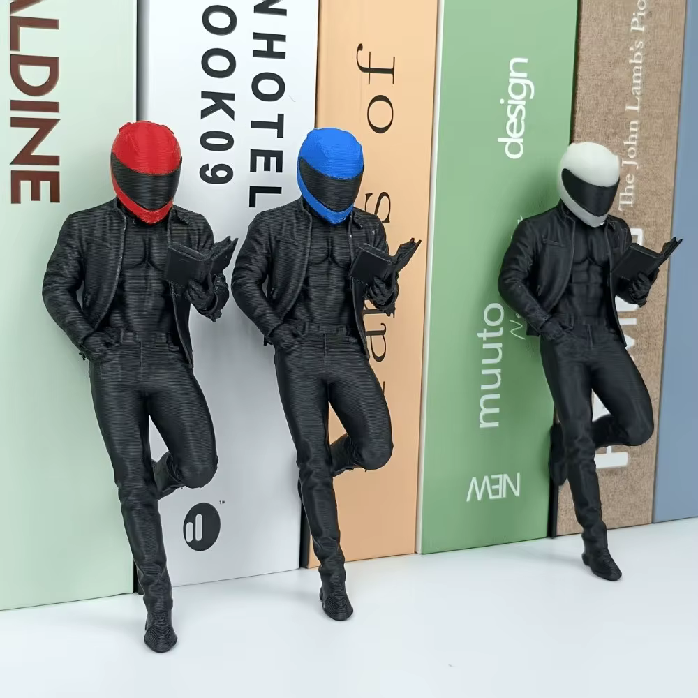 Porte-livres 3D imprimés en forme de motard cool