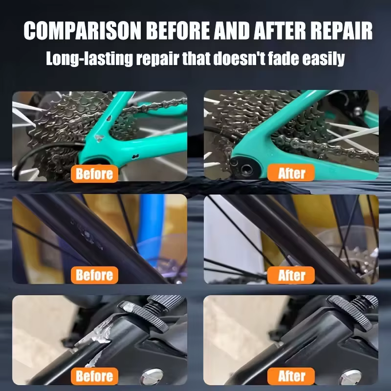 Cire de réparation des rayures de vélo adaptée aux surfaces métalliques