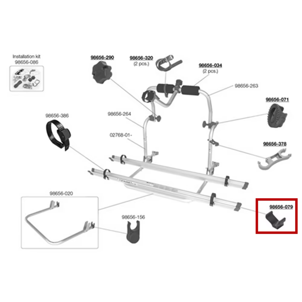 ALWAYSME-Embout de rail pour porte-vélos Fiamma, 98656-079