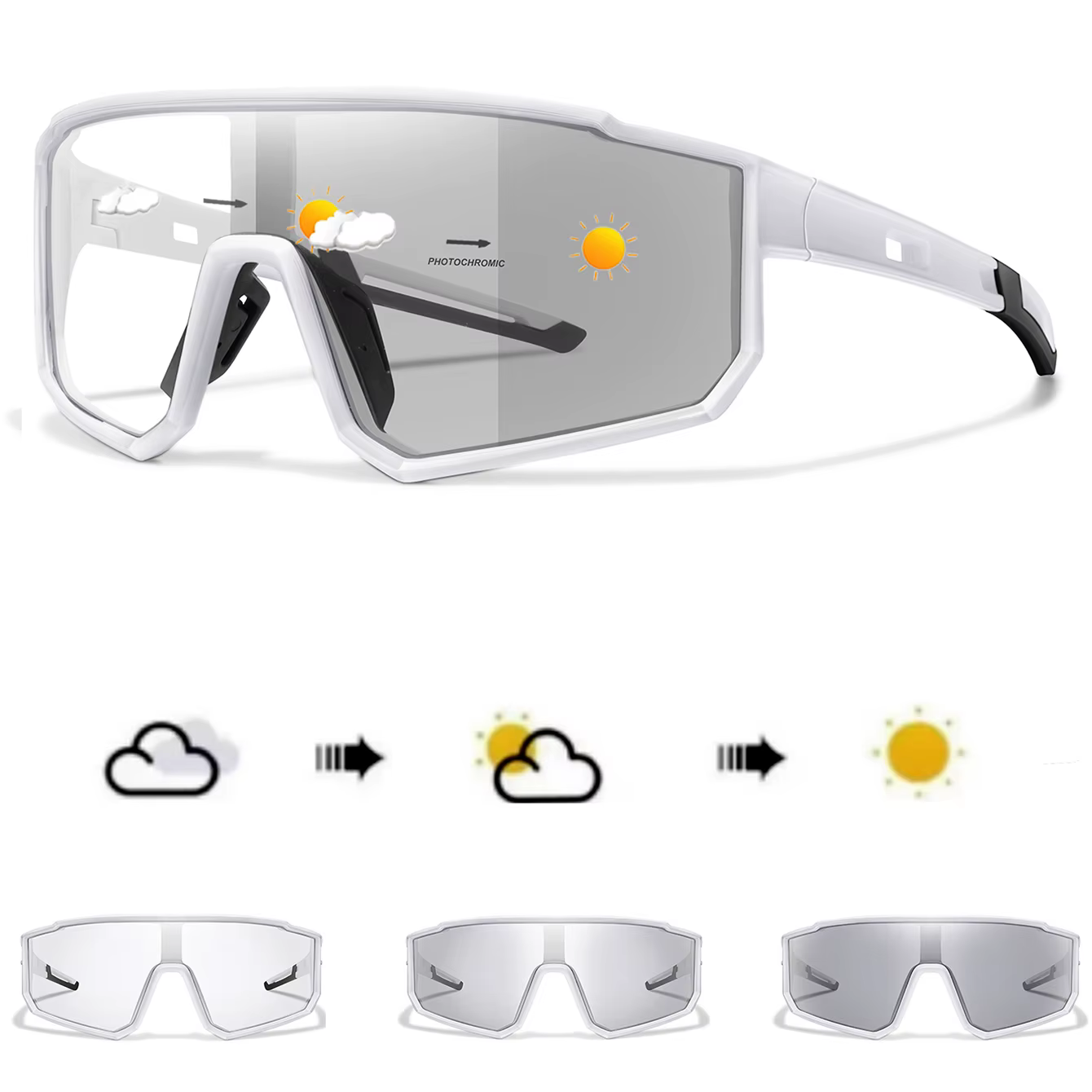 Marque de mode hommes femmes vélo lunettes photochromiques vtt