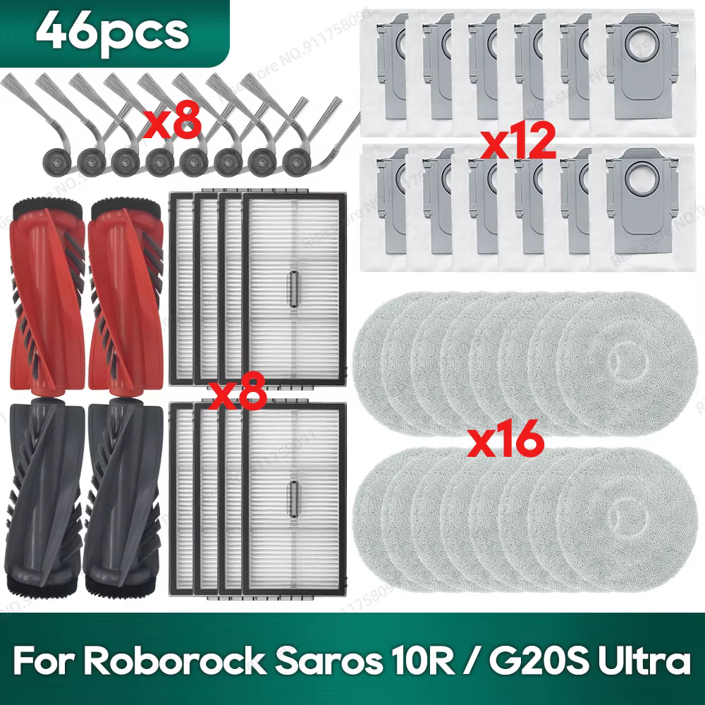 Compatible pour Roborock Saros 10R / Qrevo CurvX / Qrevo Curv 2 Pro / Qrevo Curv 2 ProX / G20S Ultra, accessoires, pièces de rechange