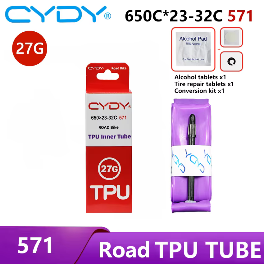 CYDY vélo de route TPU chambre à air 650x23C 25C 26C 27C 28C 30C 32C