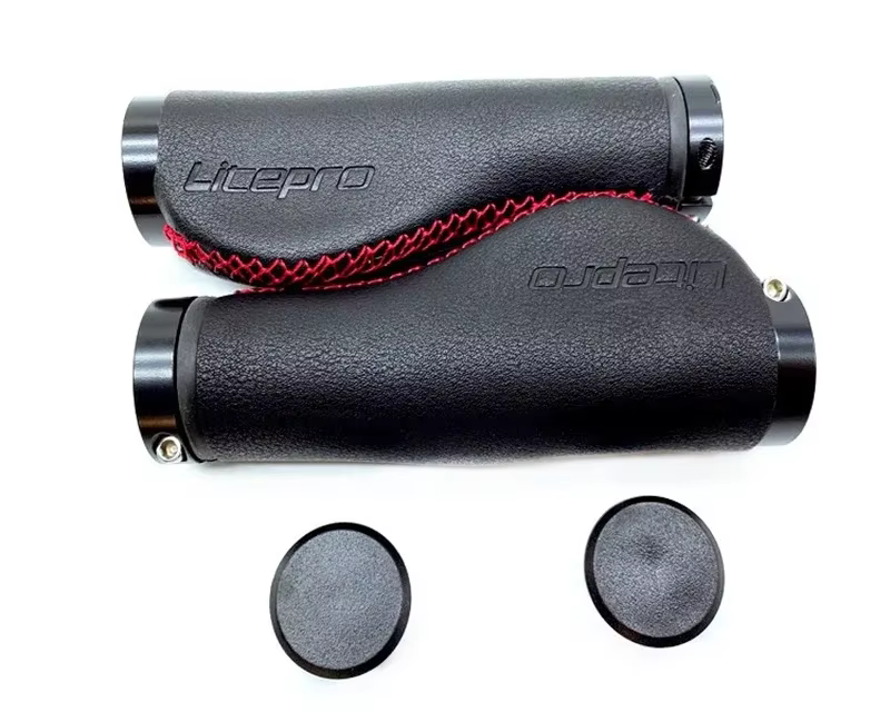 LITEPRO guidon de vélo pliant Double poignée de verrouillage pour Brompton 22.2mm poignées en cuir Vintage faites à la