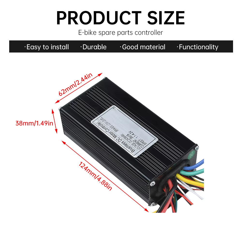 DC 24 V/36 V/48 V e-bike onde sinusoïdale 26A 500/750 W trois modes contrôleur sans brosse pour vélo électrique Tricycle