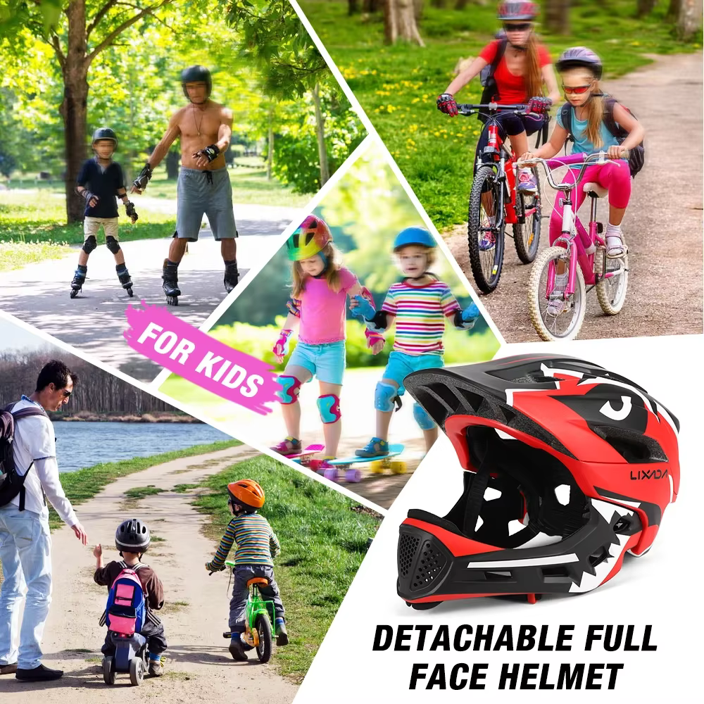 Casque intégral réglable pour enfants – Protection légère pour le vélo