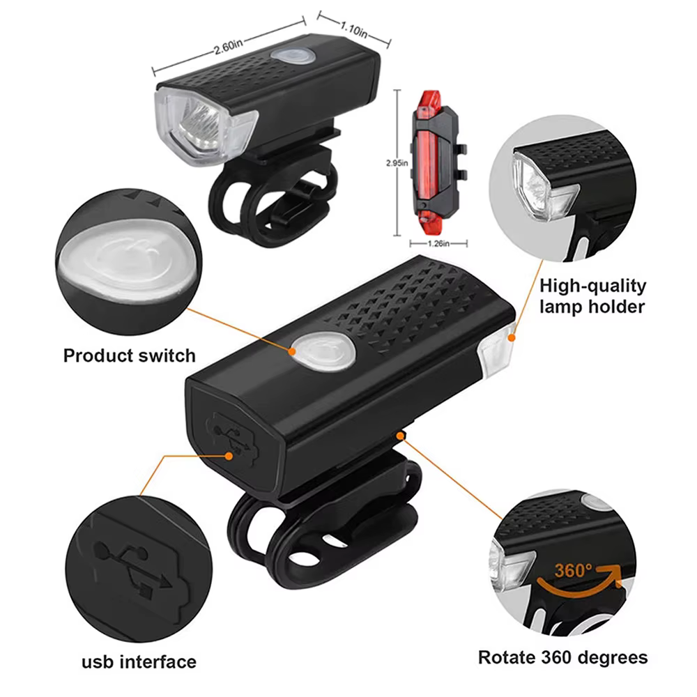Feu avant de vélo Rechargeable USB