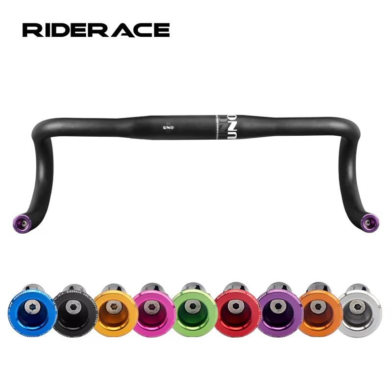 RIDERACE poignée de vélo embout de guidon 23.5MM en alliage d'aluminium route cyclisme poignées de barre bouchons