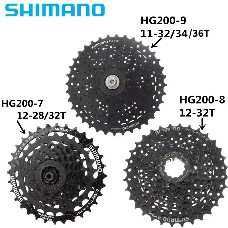 SHIMANO Tourney HG200 7s 12-28T/12-32T 8s 12-32T 9s 11-32/34T Cassette CS-HG200-7/8/9 pour vélo de montagne Original