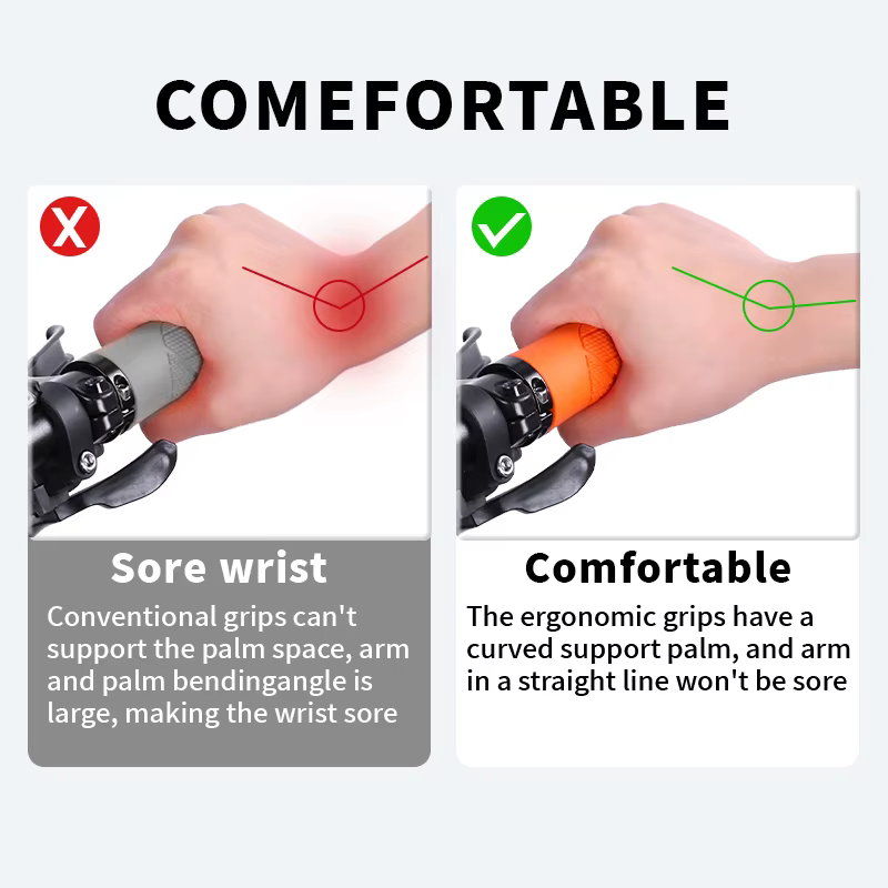 BUCKLOS poignée de guidon de vélo serrure ergonomique sur couvercle