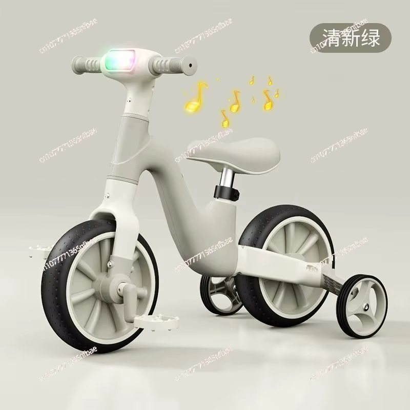Tricycle multifonctionnel pour enfants, draisienne avec musique et lumière, trotteur bébé, vélo à pousser, vélo d'apprentissage à pédales pour enfants
