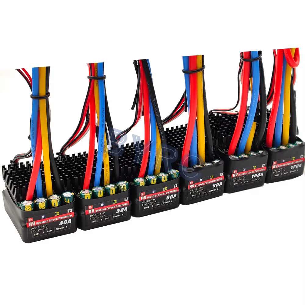 Contrôleur de vitesse électronique (ESC) brossé HV 40/50/60/80/100/120A