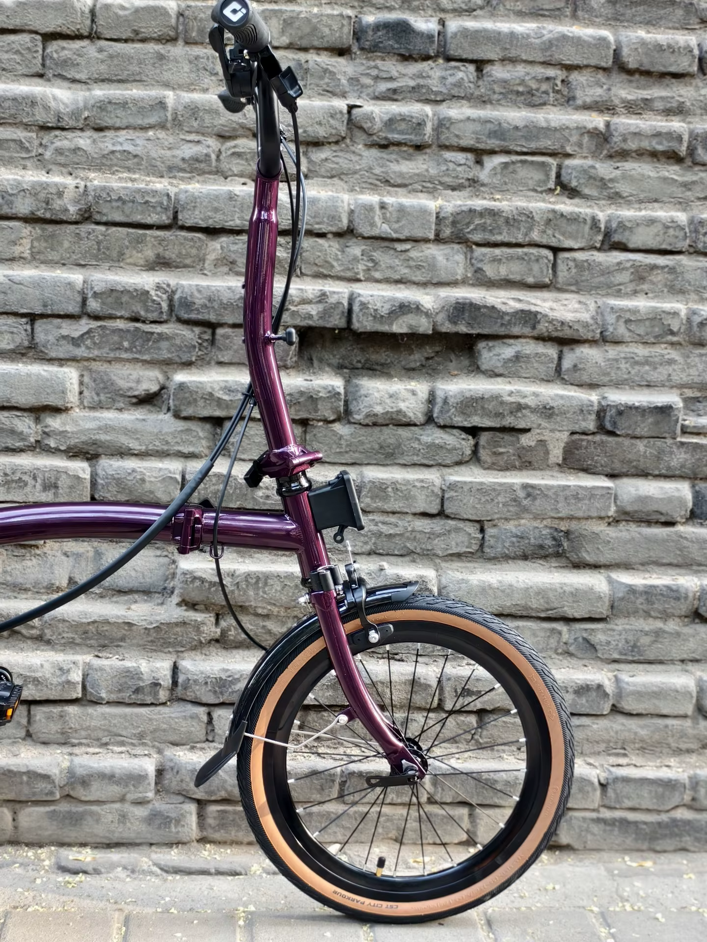 CRANSTON R9 violet 16 pouces 9 vitesses c-brake Portable 4130 CRMO Tri Fold cadre 349 roue rétro vélo pliant M /S guidon