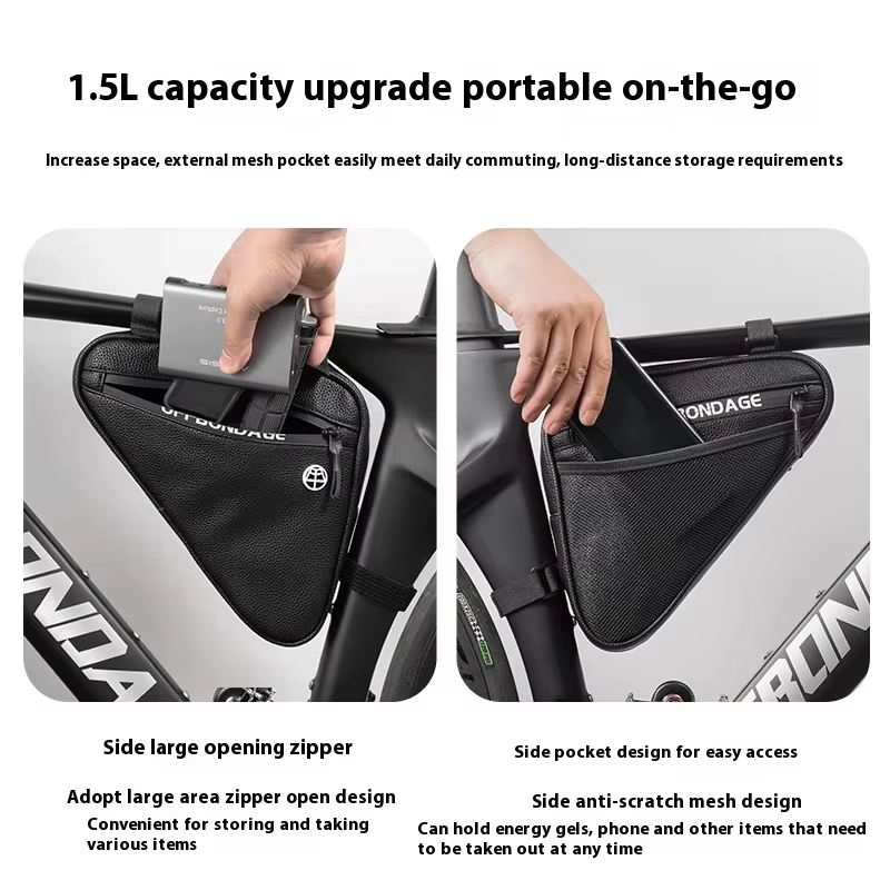 OFFBONDAGE 1.5LB Sac de vélo triangulaire pour tube