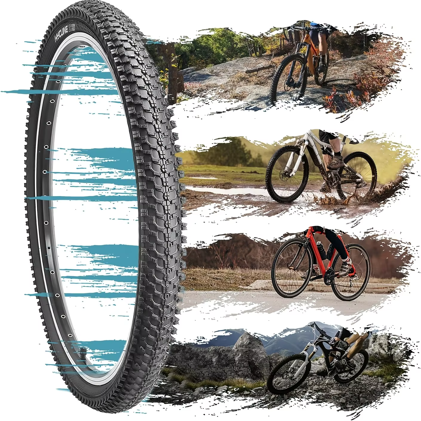 Kit de remplacement de pneu et chambre à air de vélo 24 pouces 24x1.5 24x1.75 24x2.35 pour VTT