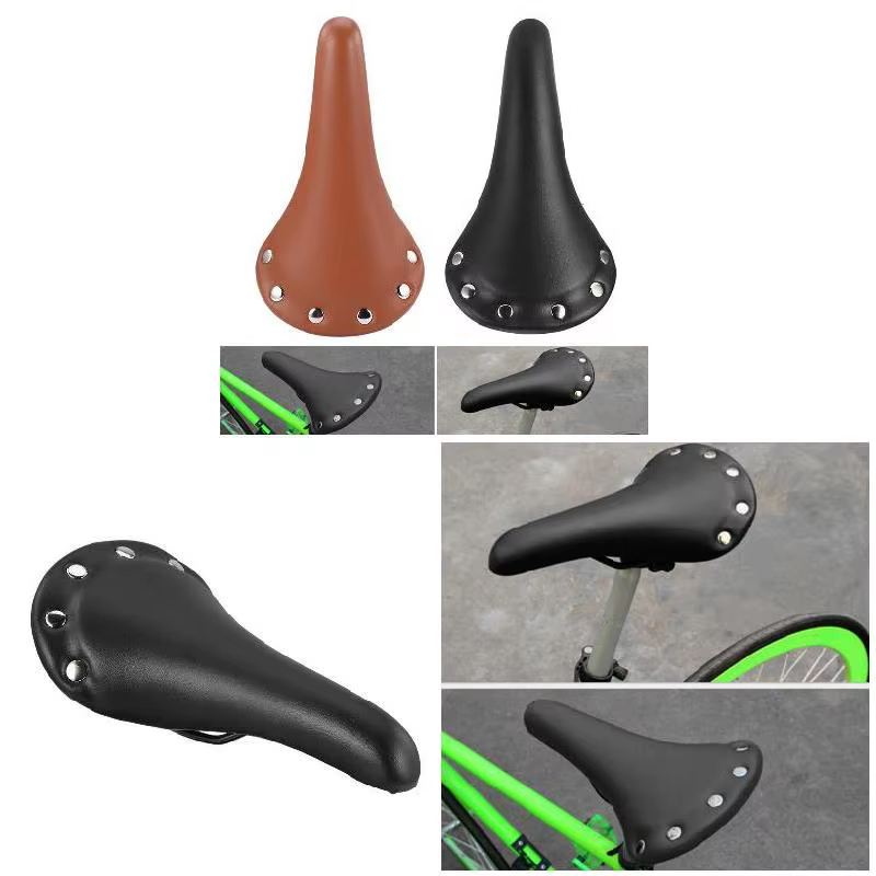Housse de selle de vélo vintage en cuir imperméable pour vélo de route