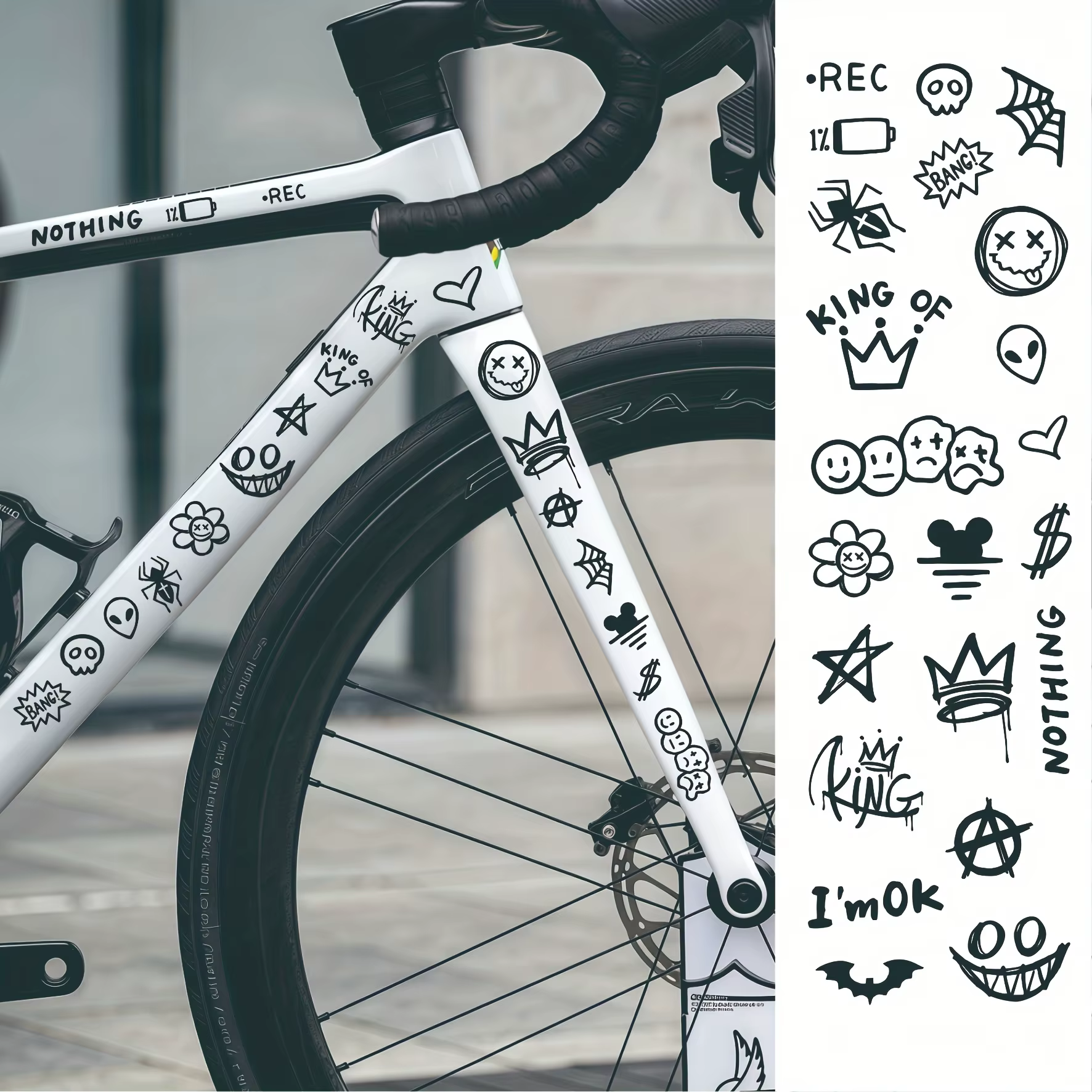 Ensemble d'autocollants pour cadre de vélo