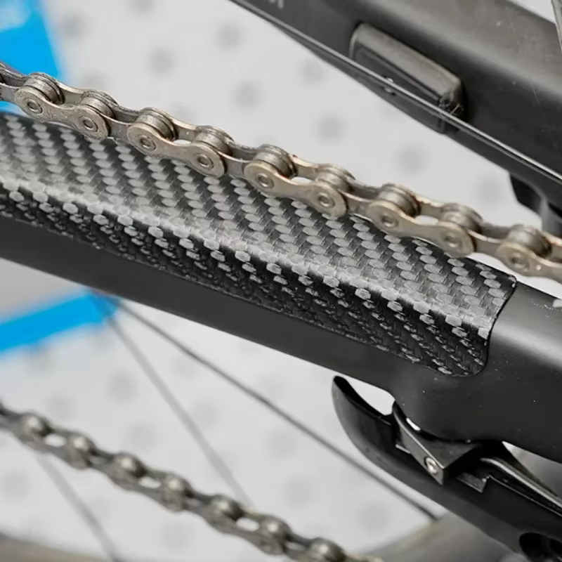Protecteur de chaîne de vélo en Fiber de carbone noir