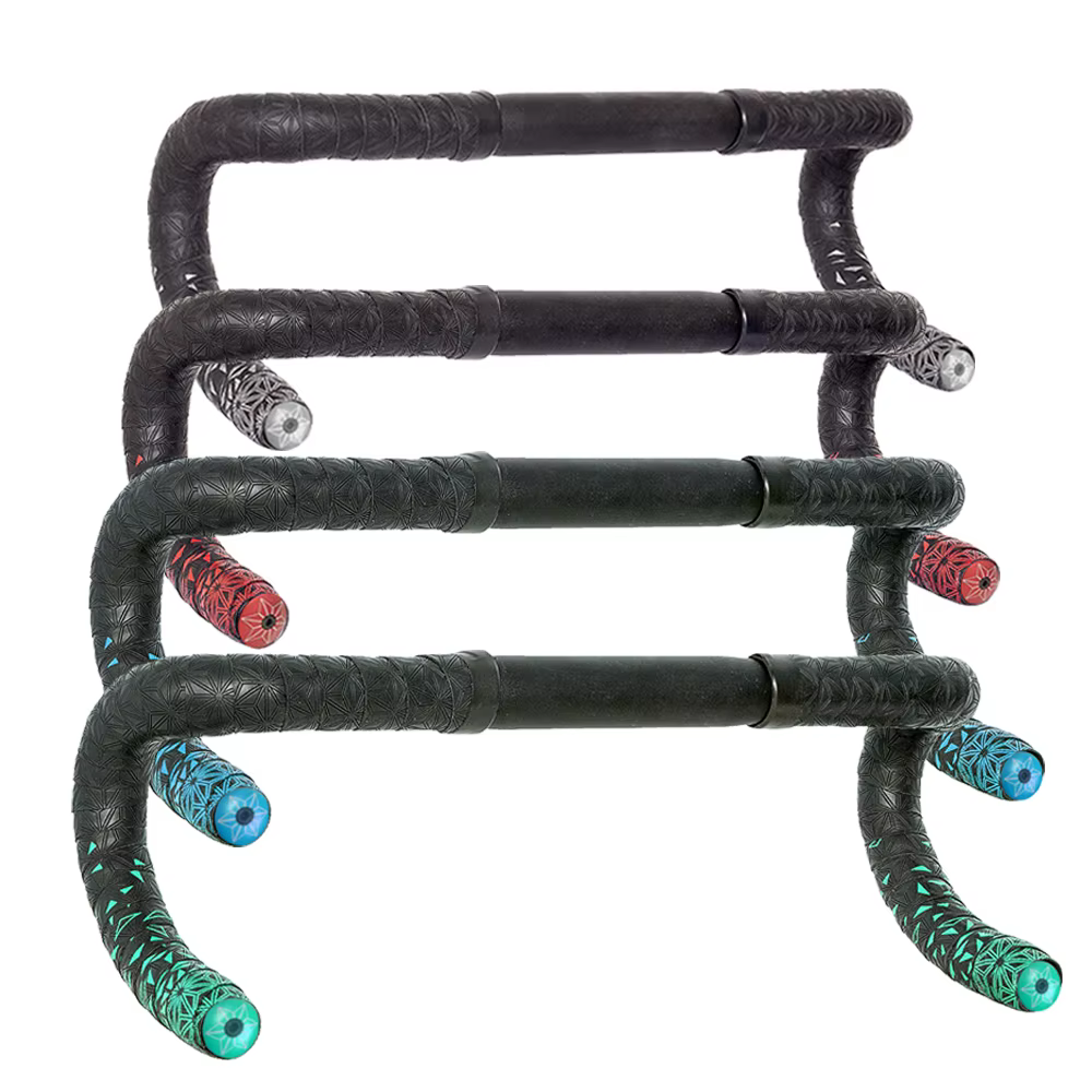 Ruban de barre de vélo de route Super collant Kush Star Fade bande de barre EVA/PU vélo anti-dérapant amortisseur bande d'enveloppe avec 1 paire de bouchons de barre