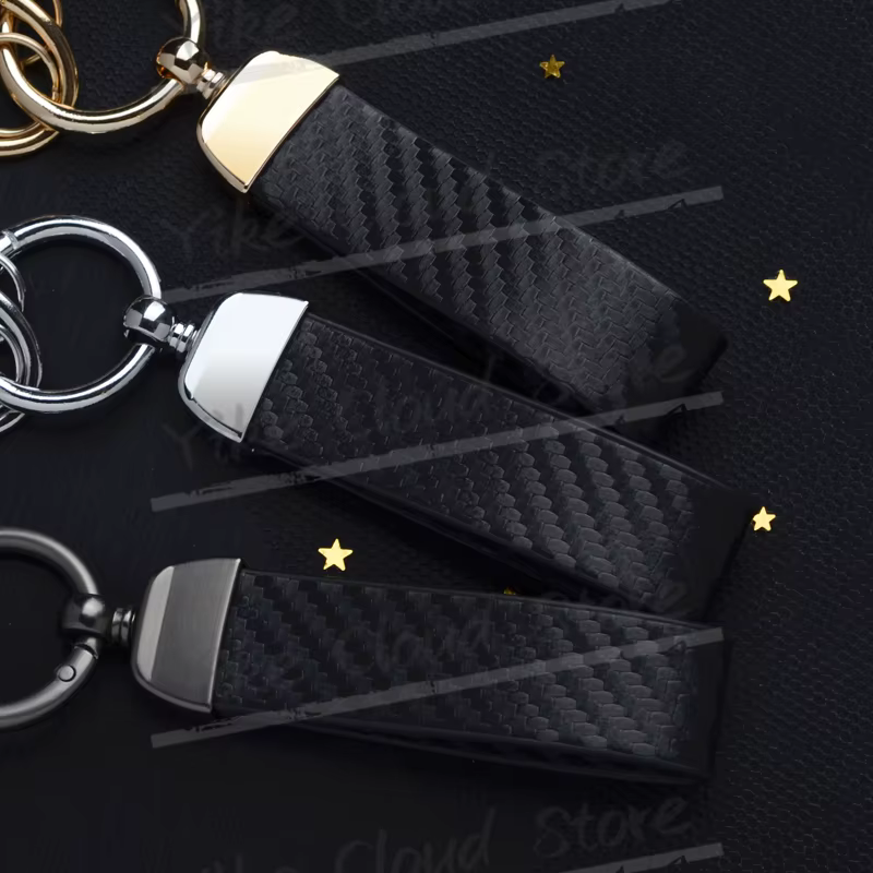 Ultra HD Printed For Polaris RZR RS1 XP PRO R Sport Logo Carbon Fiber Textured Leather Keychain Motorcycle Keychain Accessories