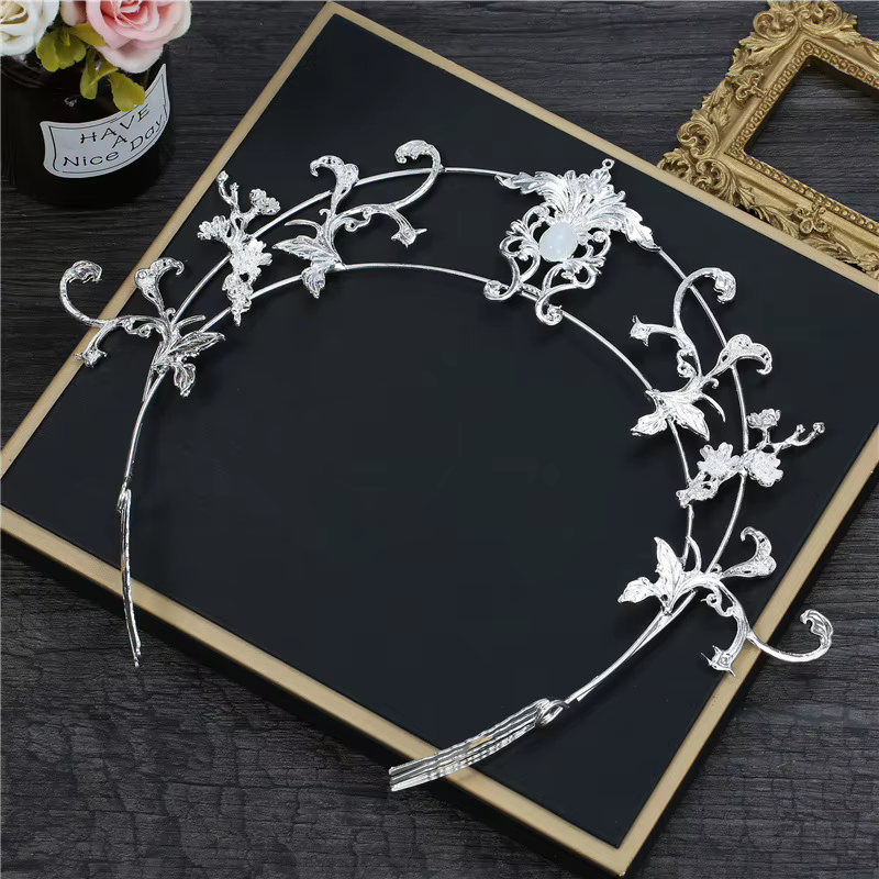 Accessoire de cheveux rétro de style traditionnel pour femme, ensemble de coiffes, couronne à longues pampilles et accessoires Hanfu, accessoires de fête de mariage