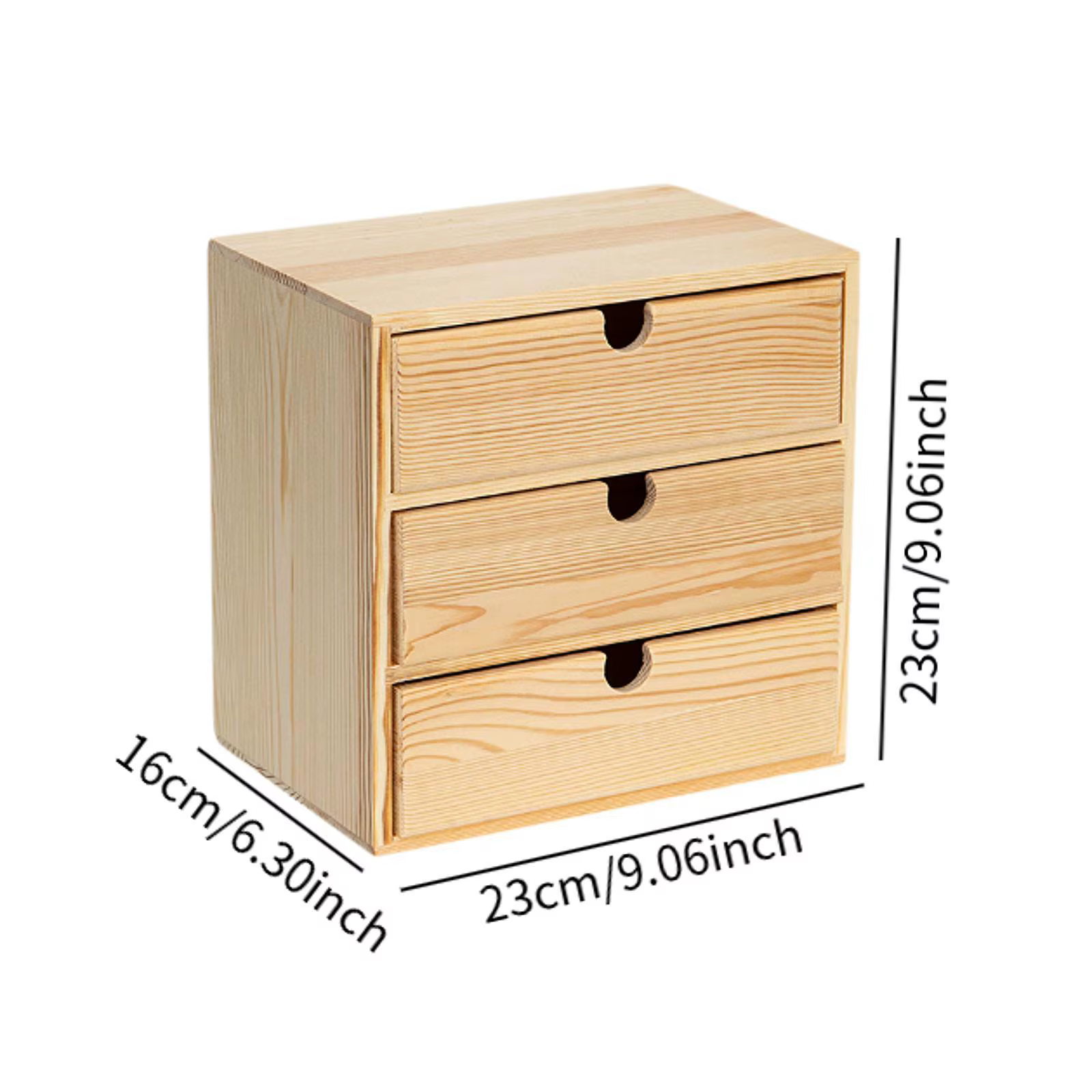 Boîte à bijoux en bois pour femmes, accessoires de bureau avec 3 tiroirs, organisateur de bureau en bois, tiroir en bois pour bureau et maison