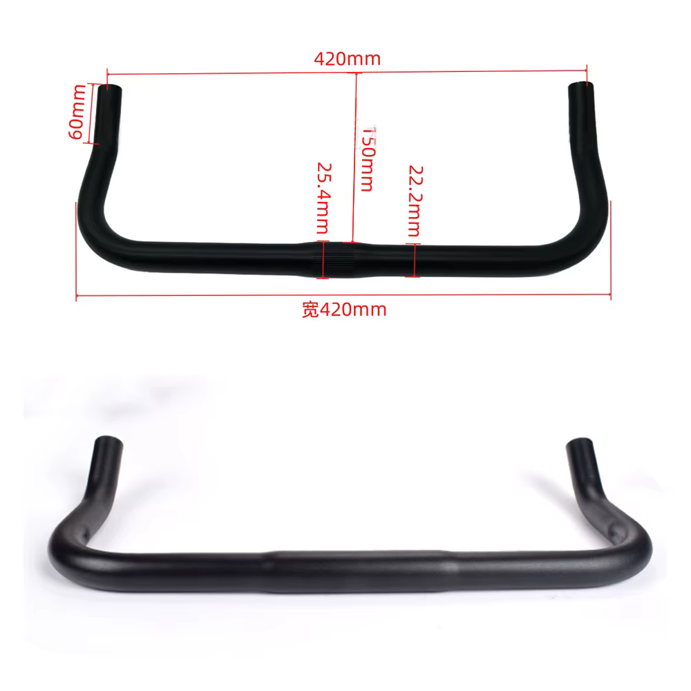 Barre de courbure de guidon de vélo Bullhorn 22.2*25.4*420mm