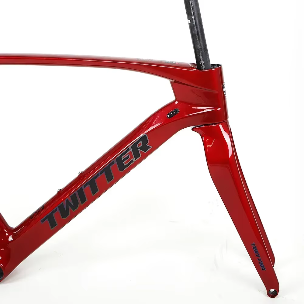 Cadre de vélo de gravier en fibre de carbone T900 TWITTER V3 Breaking Wind Racing 40C avec frein à disque à montage plat et axe traversant 12*142mm