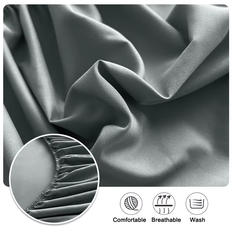 Drap-housse 90/120/150/180x200 avec bande élastique, couleur unie, protège-matelas, pour lits simples, doubles et king size, en polyester