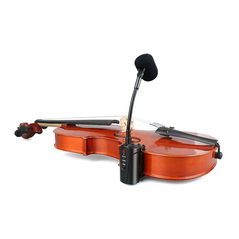 Microphone pour violon, capteur sans fil, système Radio, condensateur pour cordes de violon, Instrument à clipser, enregistrement du micro, acémique Rechargeable