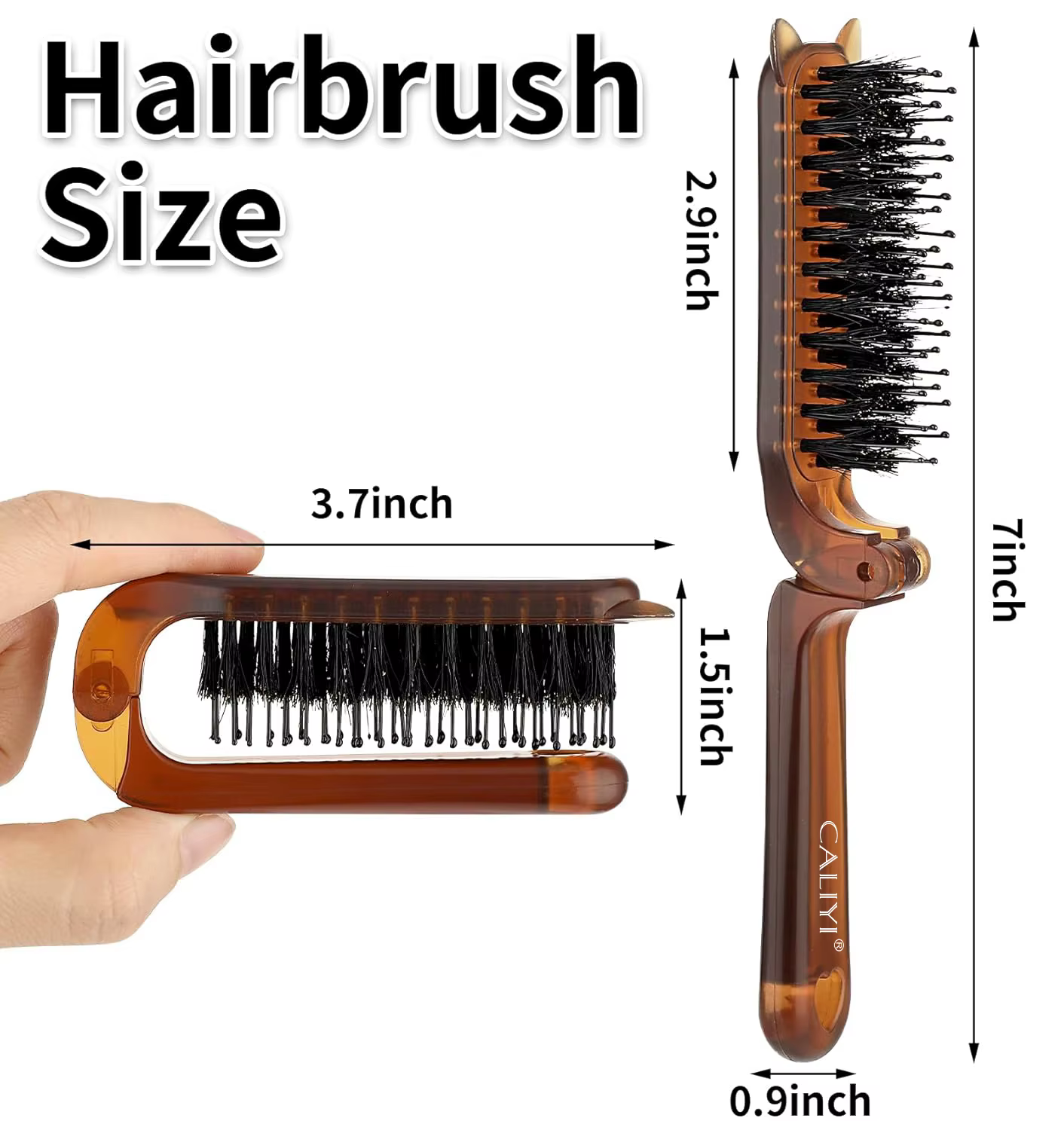 Brosse à cheveux pliante portable, mini peigne de voyage, poils de sanglier, cache les lacunes, lissage des cheveux, outils de coiffage