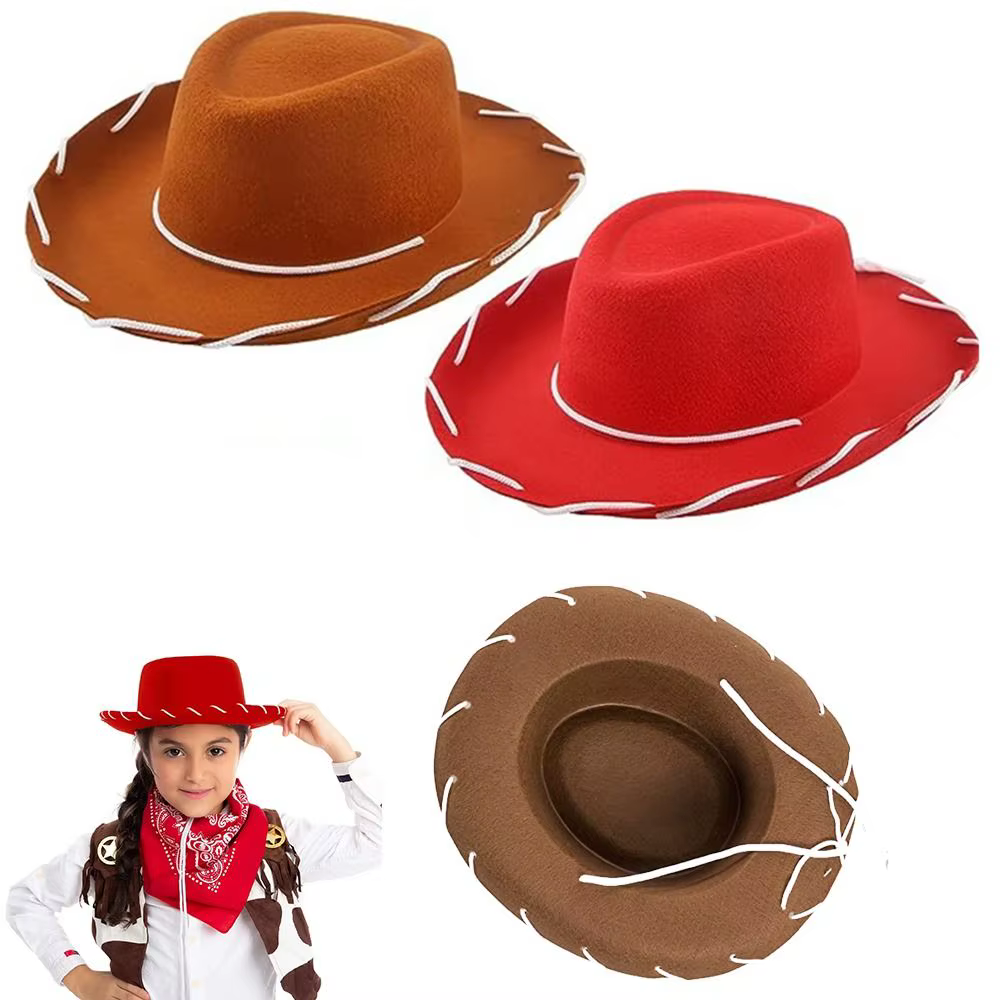 Chapeau de cowboy amusant, accessoire de cosplay, chapeau de princesse en feutre réglable, accessoire de déguisement, chapeau de cowgirl pour femme