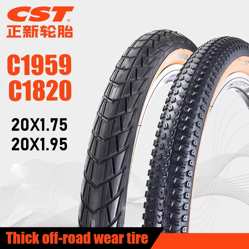 CST pneu de vélo 20x1.75 20x1.95 rétro marron paroi latérale 20 pouces 406