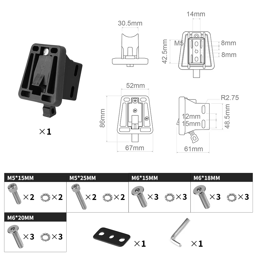 Adaptateur de support avant pour vélo Rhinowalk compatible avec les vélos pliants Brompton