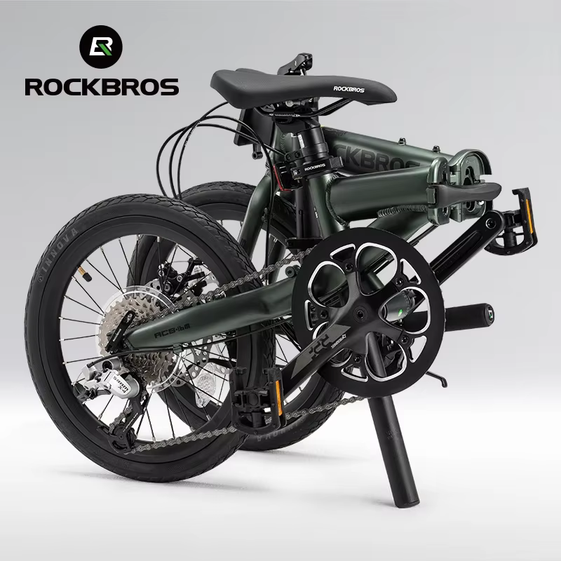 ROCKBROS vélo pliant 16 pouces 9 vitesses double frein C cadre en alliage d'aluminium adulte