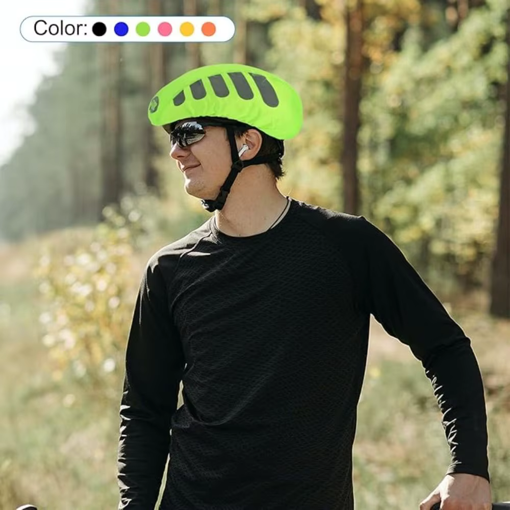 Couverture de casque de vélo à bande réfléchissante
